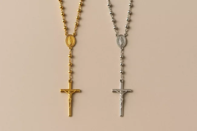 różaniec na szyję złoto czy srebro co wybrać na uroczystosc
